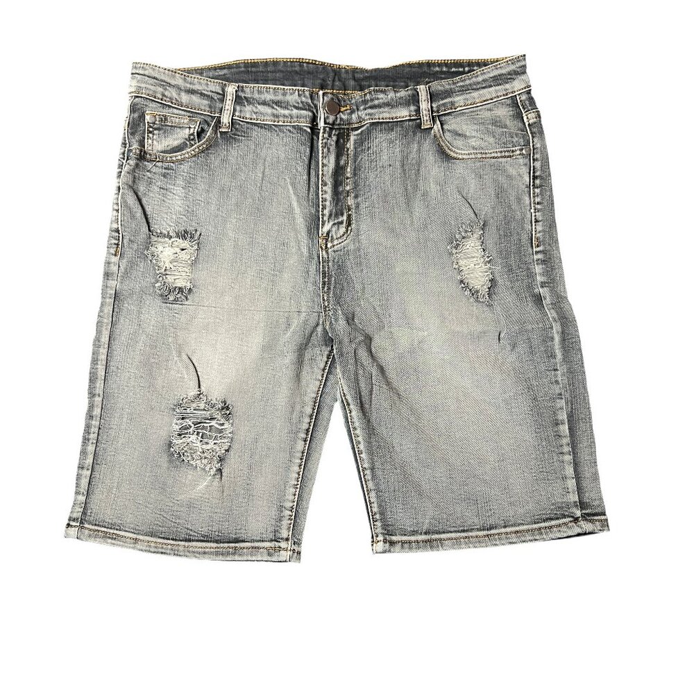Men's Distressed Ripped Denim Shorts